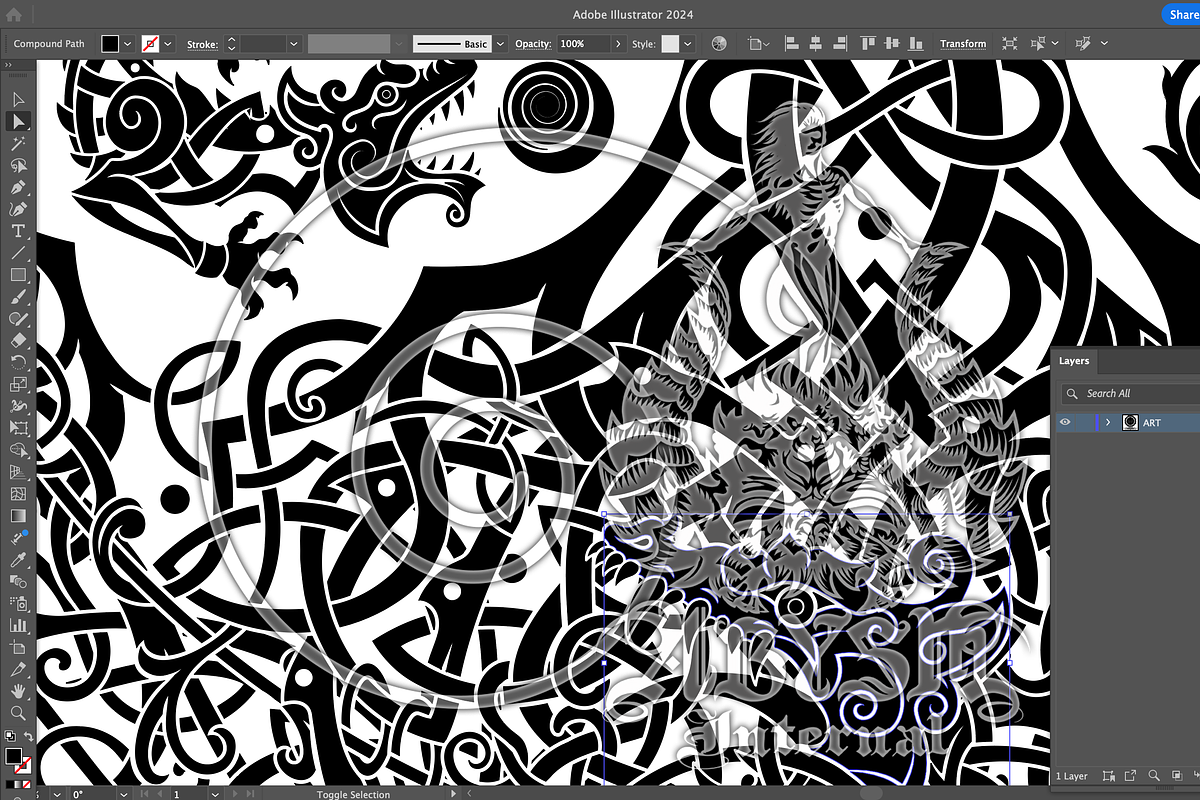 Viking Yggdrasil Knotwork Vector Art, a Decorative Illustration by Abysm Internal (Photo 4 of 4)