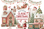 Classic Christmas Watercolor Set, an Illustration by TatiMockup (Thumbnail 1 of 7)