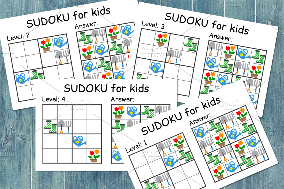 Sudoku Kids game. Children puzzle, an Education Illustration by jelisua88 (Photo 2 of 3)