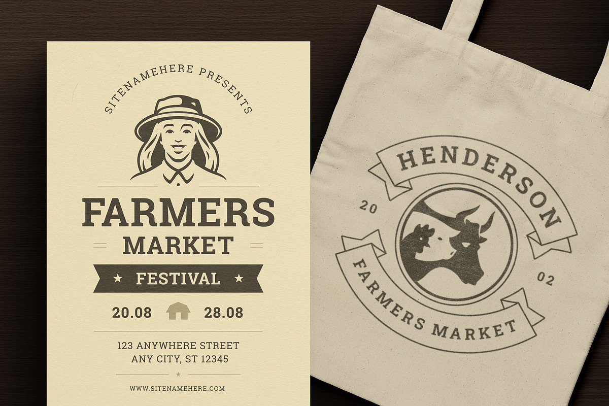 Farm Logos & Badges Vintage Style, a Branding & Logo Template by Vasya Kobelev (Photo 10 of 11)