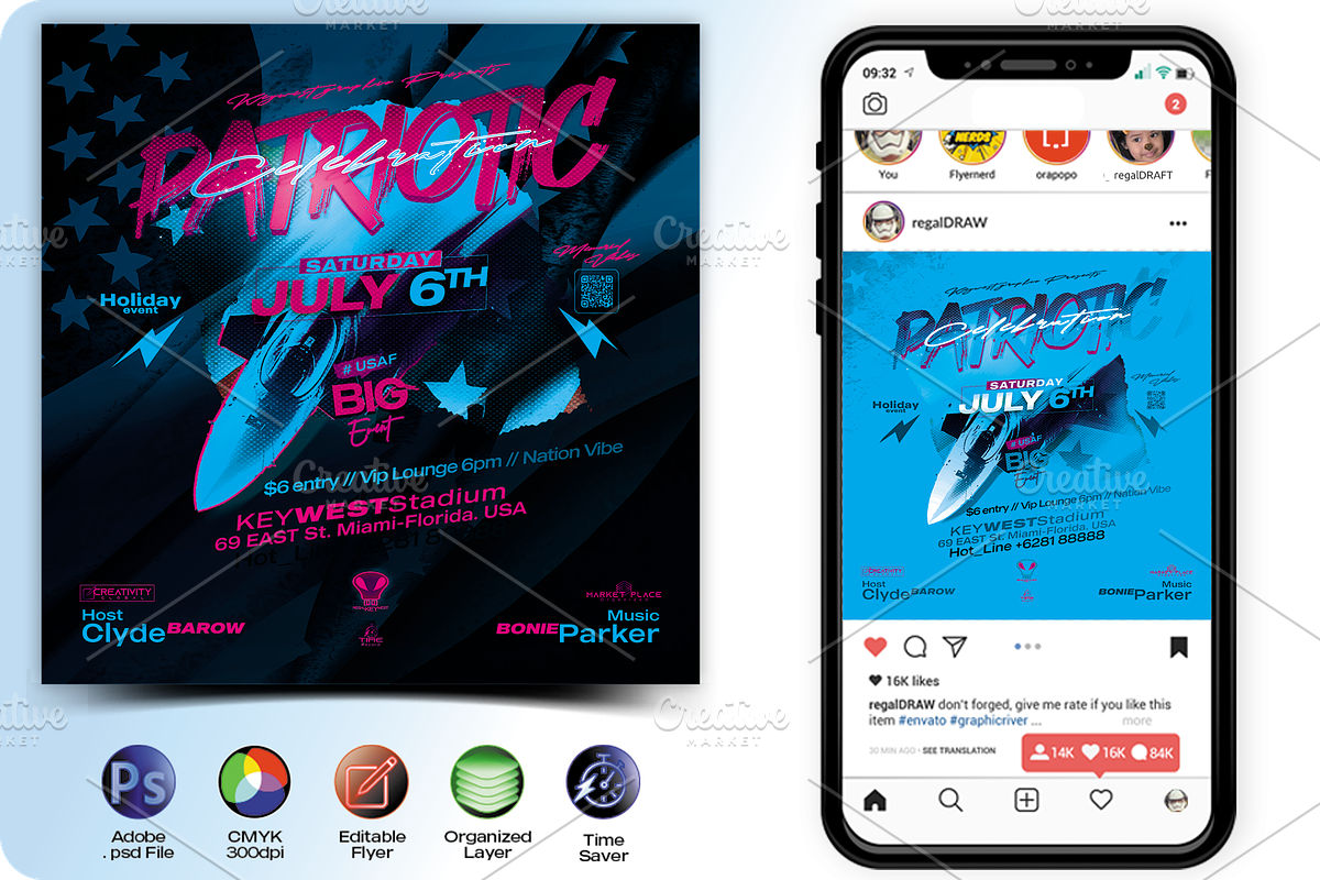 Memorial Day Event Flyer, a Flyer Template by regalDRAW