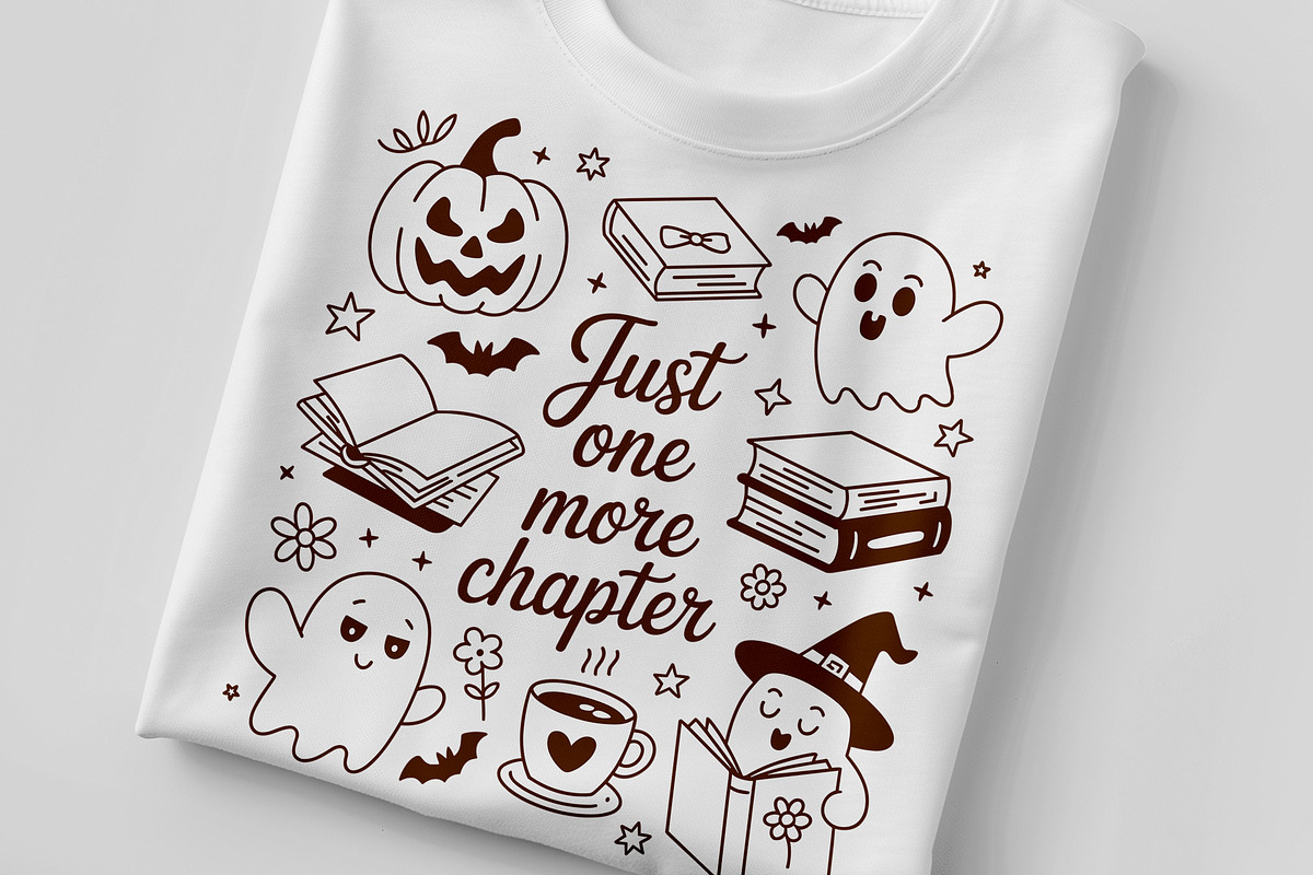 Just One More Chapter Ghost Books, a Seasonal Illustration by Unique Design Team (Photo 1 of 7)