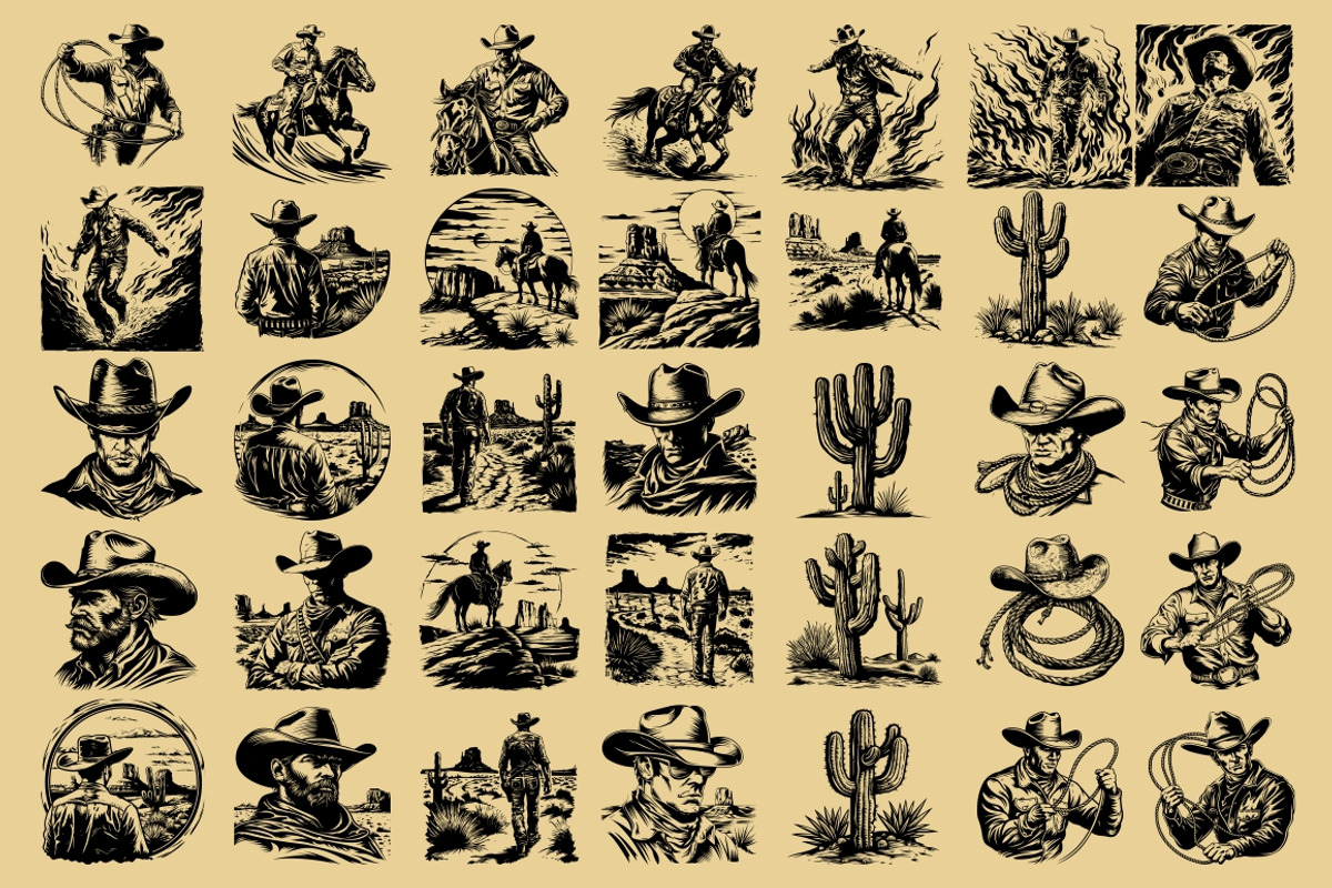 Western Cowboy and Cowgirl, an Illustration by Nocturnal Wolf (Photo 13 of 16)