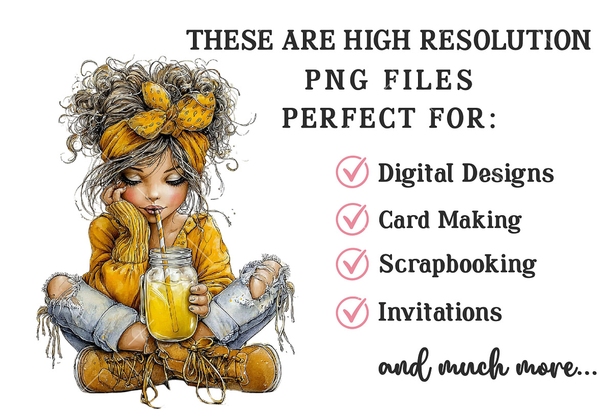 Watercolor Cherry Girl PNG Clipart, a Seasonal Illustration by OK Design (Photo 6 of 6)