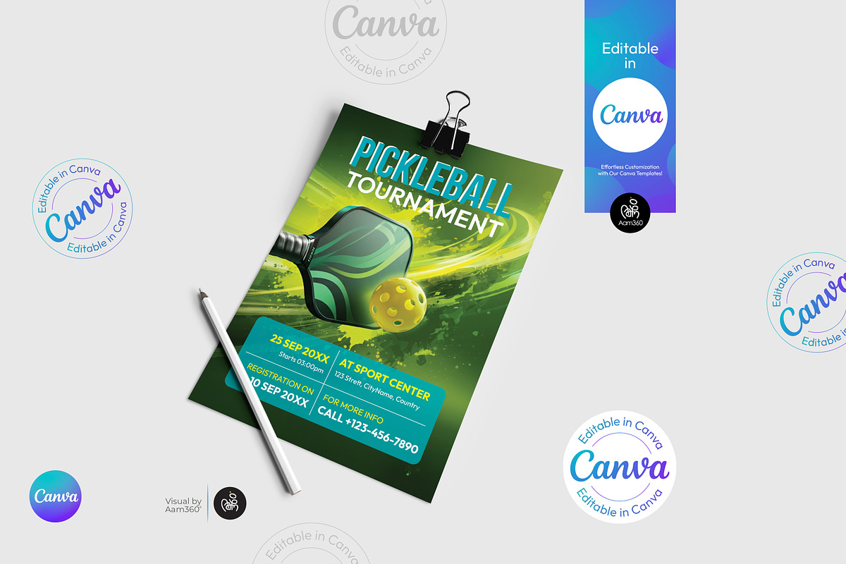 Pickleball Flyer Template, a Flyer Template by Aam360 (Photo 3 of 3)