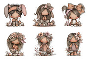 Whimsical easter girl clipart, an Illustration by SinaCreation (Thumbnail 3 of 9)