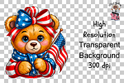 4th of July Cute Bear PNG Bundle, an Illustration by Clipart Bloom (Thumbnail 11 of 11)