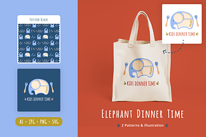 Elephant Mealtime Patterns & Poster