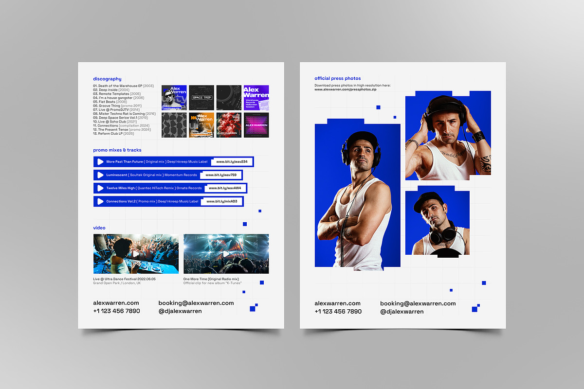 DJ Press kit EPK / Media Kit Template preview 4