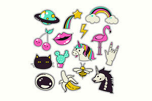 Cute patches set
