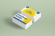 Green Flat Design Business Card, a Business Card Template by graphicook (Thumbnail 2 of 3)