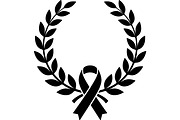 Black Ribbon Laurel Wreath, a Decorative Illustration by balal (Thumbnail 9 of 15)