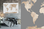 Watercolor world map PNG, a Decorative Illustration by SleptArt (Thumbnail 2 of 4)