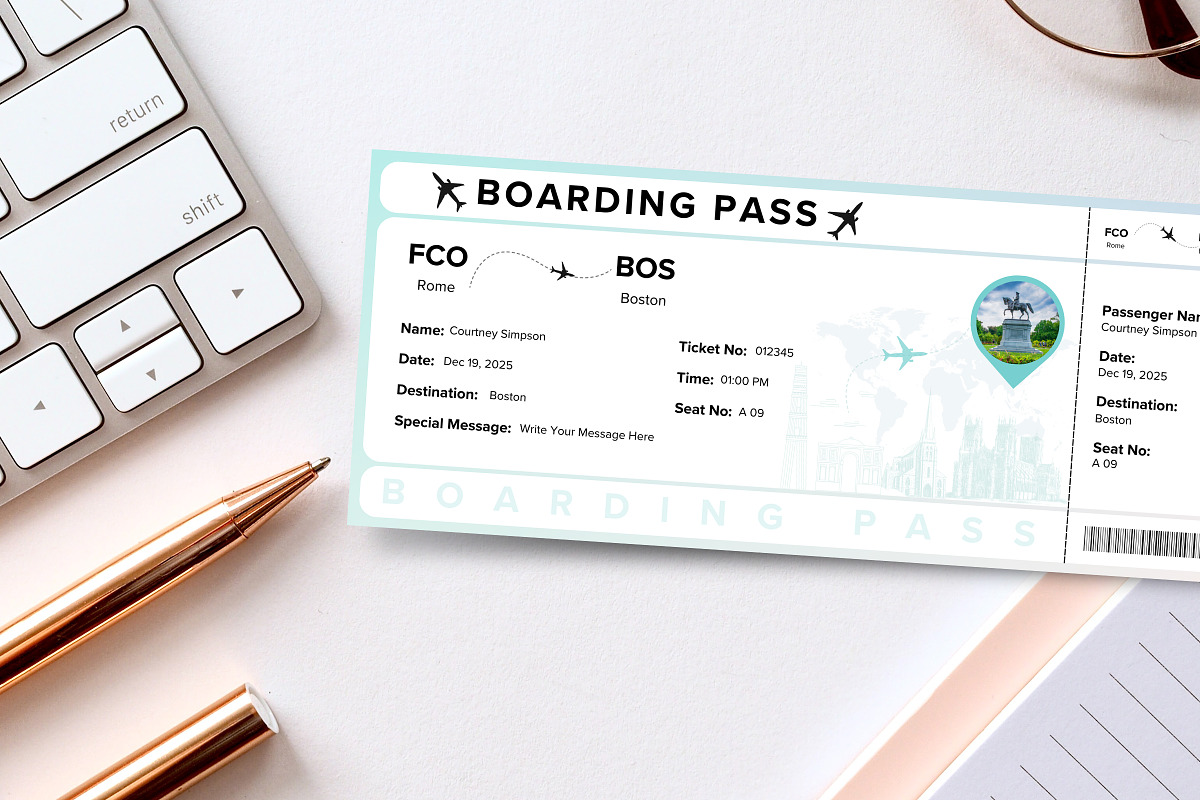 Boarding Pass Canva Template, a Print Template by Snapybiz (Photo 4 of 10)