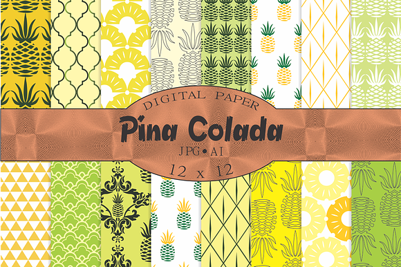 Pineapple patterns 'pina colada' preview 2