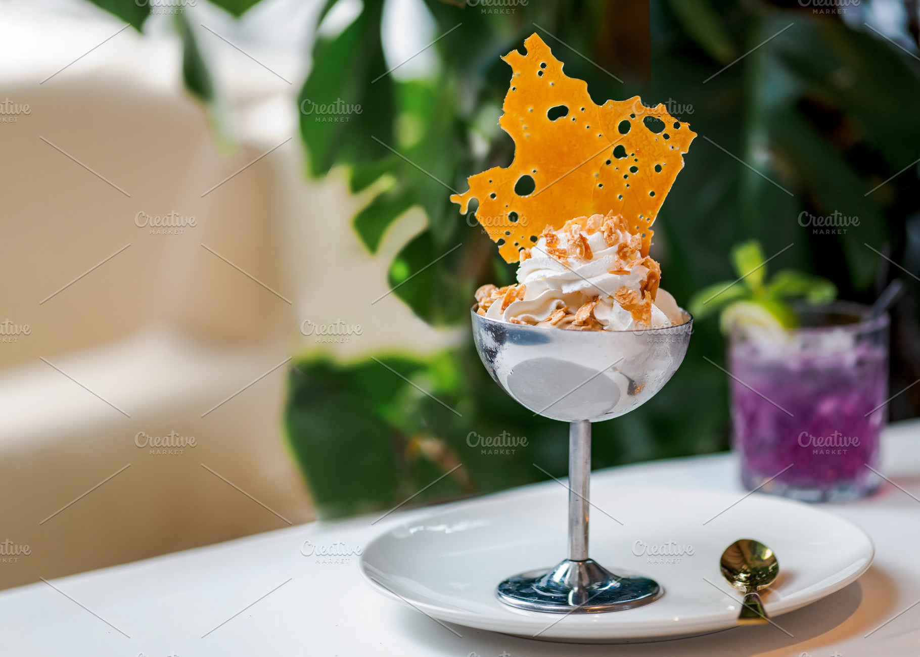 Two flavors ice cream decorated, a Food & Drink Photo by Fascinadora