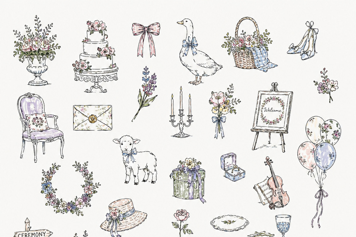 260 Wedding Cliparts, Frames, an Object Graphic by Olya Creative (Photo 7 of 13)