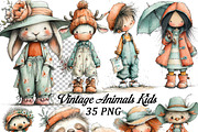 Whimsical Summer Woodland Animals, an Illustration by one-touch (Thumbnail 1 of 13)