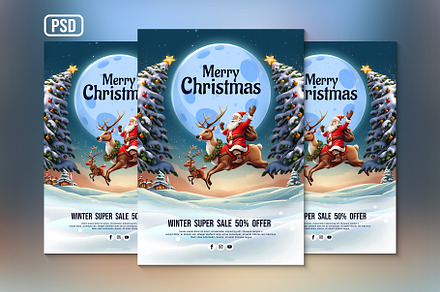 Christmas winter sale poster