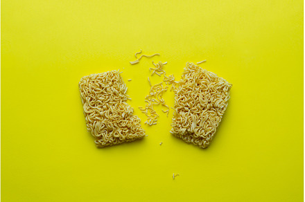 a flat lay of fast food noodles, a Food & Drink Photo by Mikee's stuff
