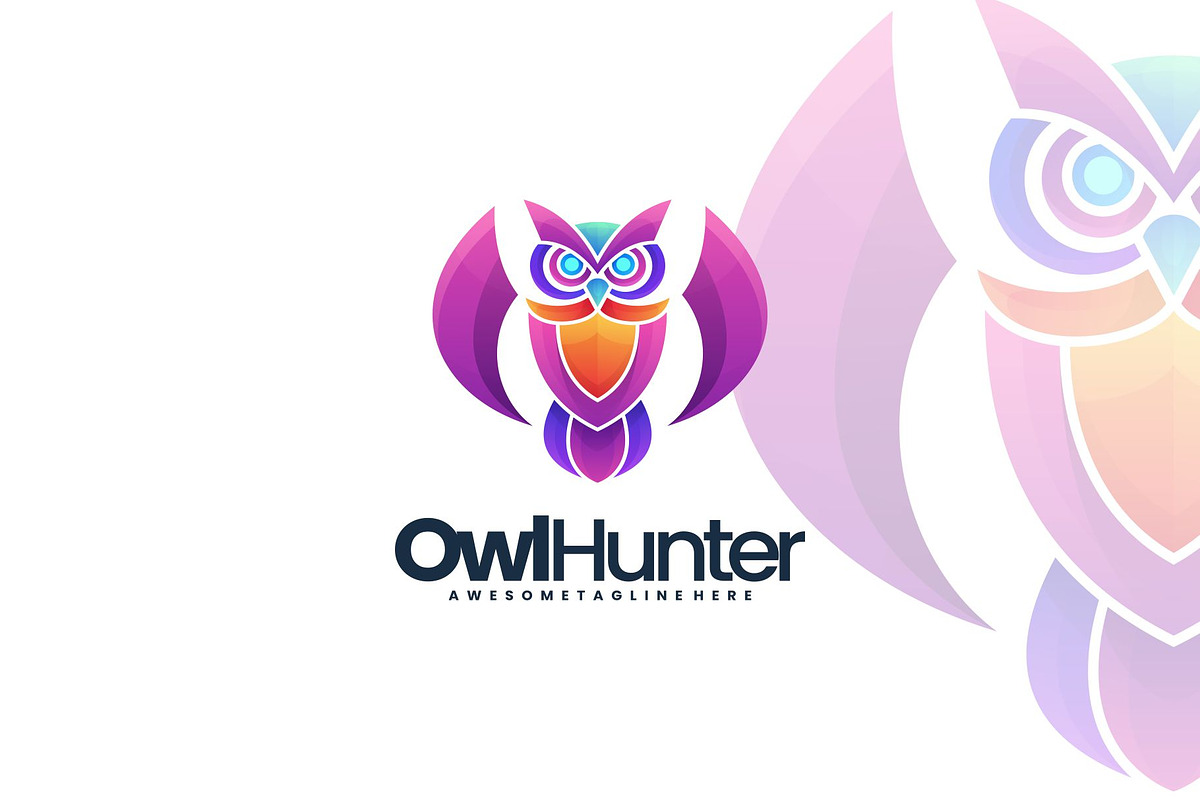 Owl Hunter Gradient Colorful Logo., a Branding & Logo Template by ModalTampang