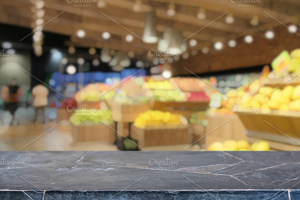 Grocery Store Shelves with Wooden Ta, a Food & Drink Photo by idea_design (Photo 4 of 10)