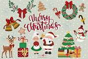 Merry Little Christmas Clipart, a Decorative Illustration by Oh Darling Graphics (Thumbnail 1 of 2)