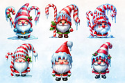 Christmas Candy Cane Icing Gnome, a Seasonal Illustration by Rose Art (Thumbnail 2 of 7)