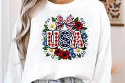 Faux Yarn USA Floral Coquette Shirt, an Illustration by CreationArt (Thumbnail 2 of 5)