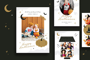 Simple Elegant Halloween Photo Card