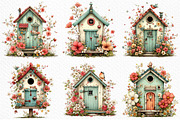 Whimsical Spring Birdhouse Clipart, an Illustration by Craft Nest (Thumbnail 5 of 11)