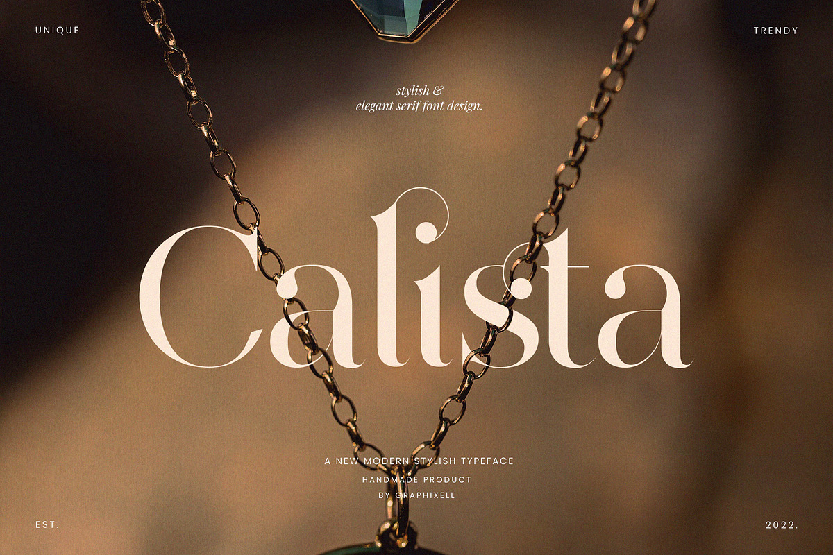 Calista Ligature Serif Typeface, a Serif Font by Graphicxell (Photo 1 of 7)