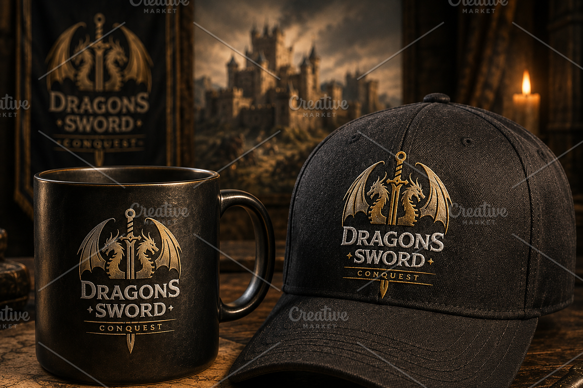 Medieval Dragon Knightly Sword Logo, a Branding & Logo Template by Enola99d (Photo 1 of 2)