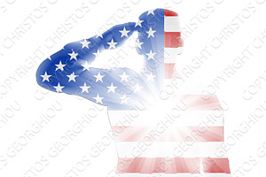Flag Soldier Salute Veteran Day, an Object Illustration by Christos Georghiou
