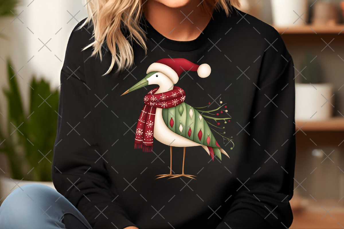 Vintage Christmas Bird Clipart, an Illustration by Craft Nest (Photo 3 of 6)