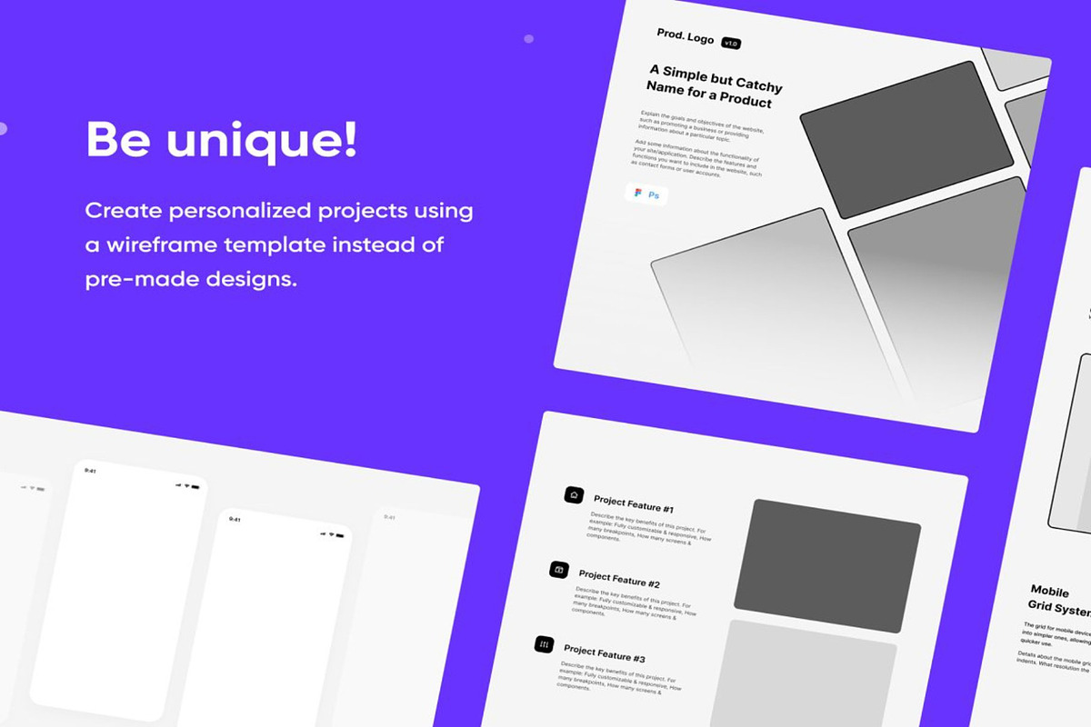 Behance & Dribbble Templates, an UI Kit Template by Lumina_ui_ux202 (Photo 4 of 6)