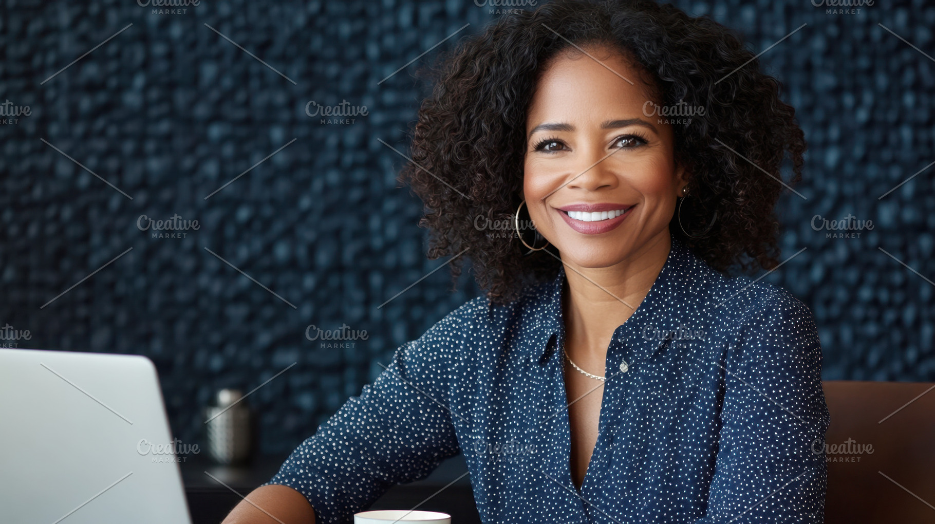 Woman working at a cafe with laptop, a Photo by Beautiful things