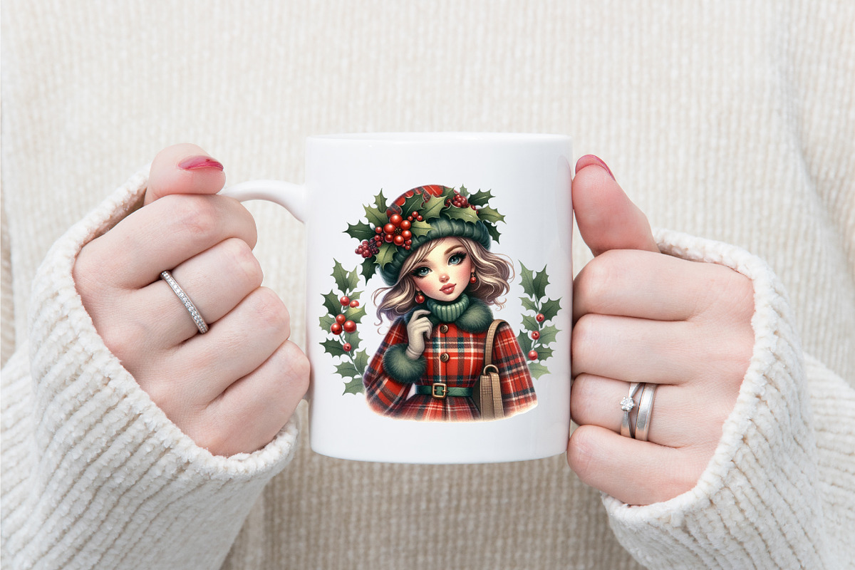 Quirky Christmas Girl Clip Art, an Illustration by designcity5 (Photo 4 of 5)