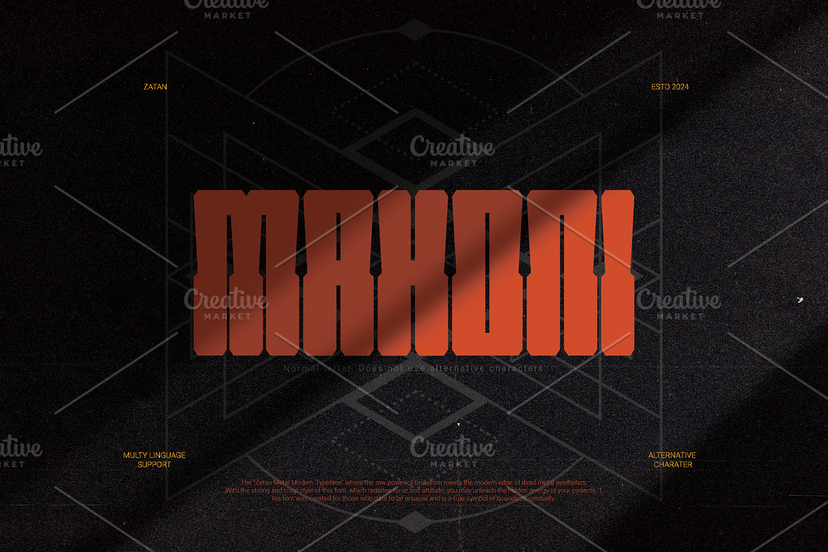 Zetan-Metal Modern Typeface, a Blackletter Font by Linecreative (Photo 2 of 8)