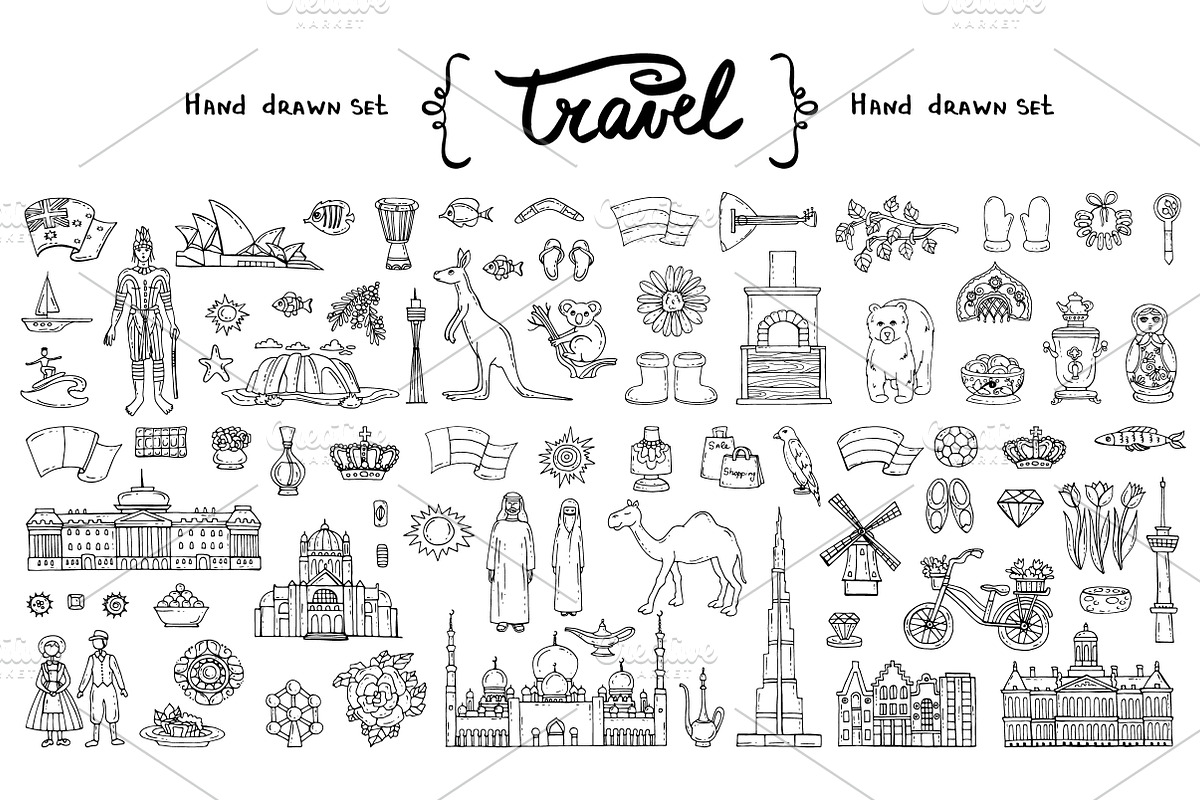 Vector set on the theme of travel, an Object Graphic by Olga Chuklay (Photo 2 of 2)