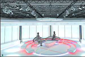 Virtual TV Studio Chat Set 2