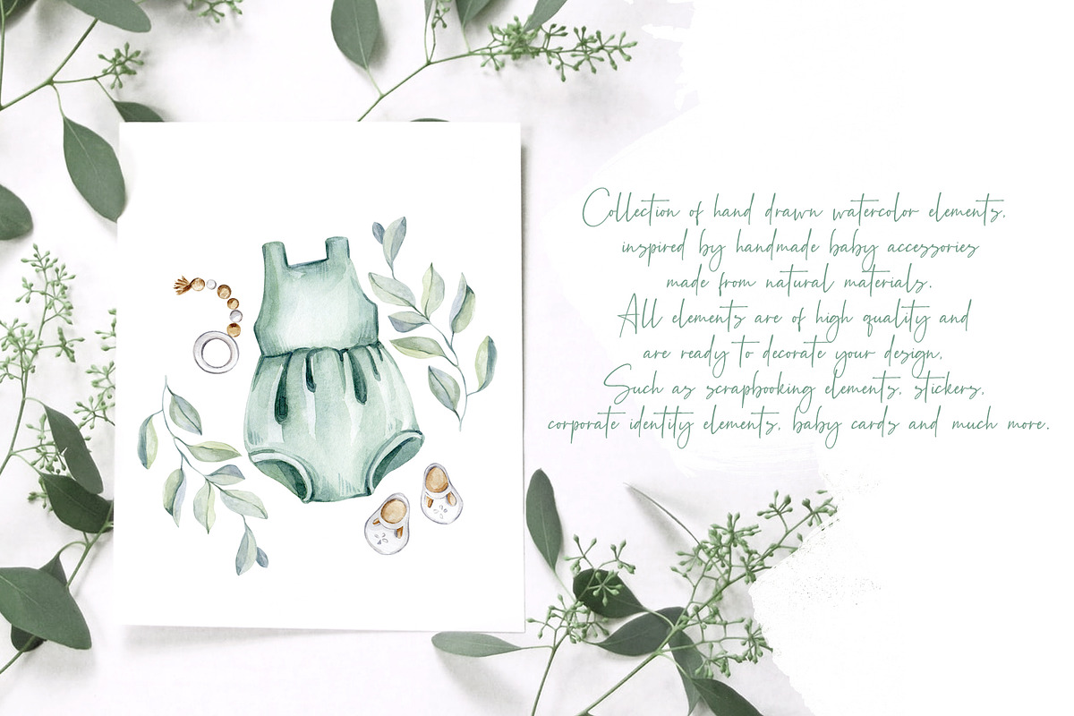 Watercolor Baby Eco Collection, a Decorative Illustration by S_ARTLOVE (Photo 2 of 9)