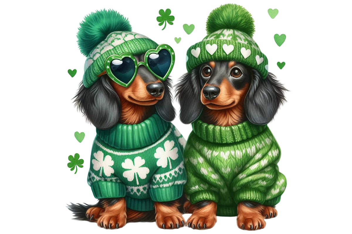 St. Patrick's Day Dachshund Dog Clip, an Illustration by Sublimation Artist (Photo 6 of 6)