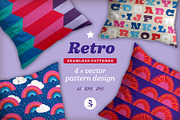 4 Retro Seamless Vector Pattern, a Pattern Graphic by Pia Kolle (Thumbnail 1 of 14)