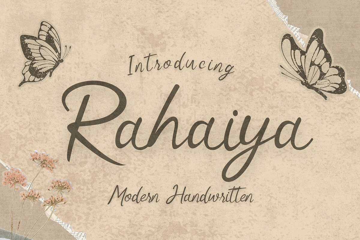 Rahaiya | Modern Handwritten, a Handwritten Font by filosovis (Photo 1 of 5)