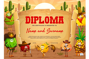 Kids Diploma Of Wild West Cowboys