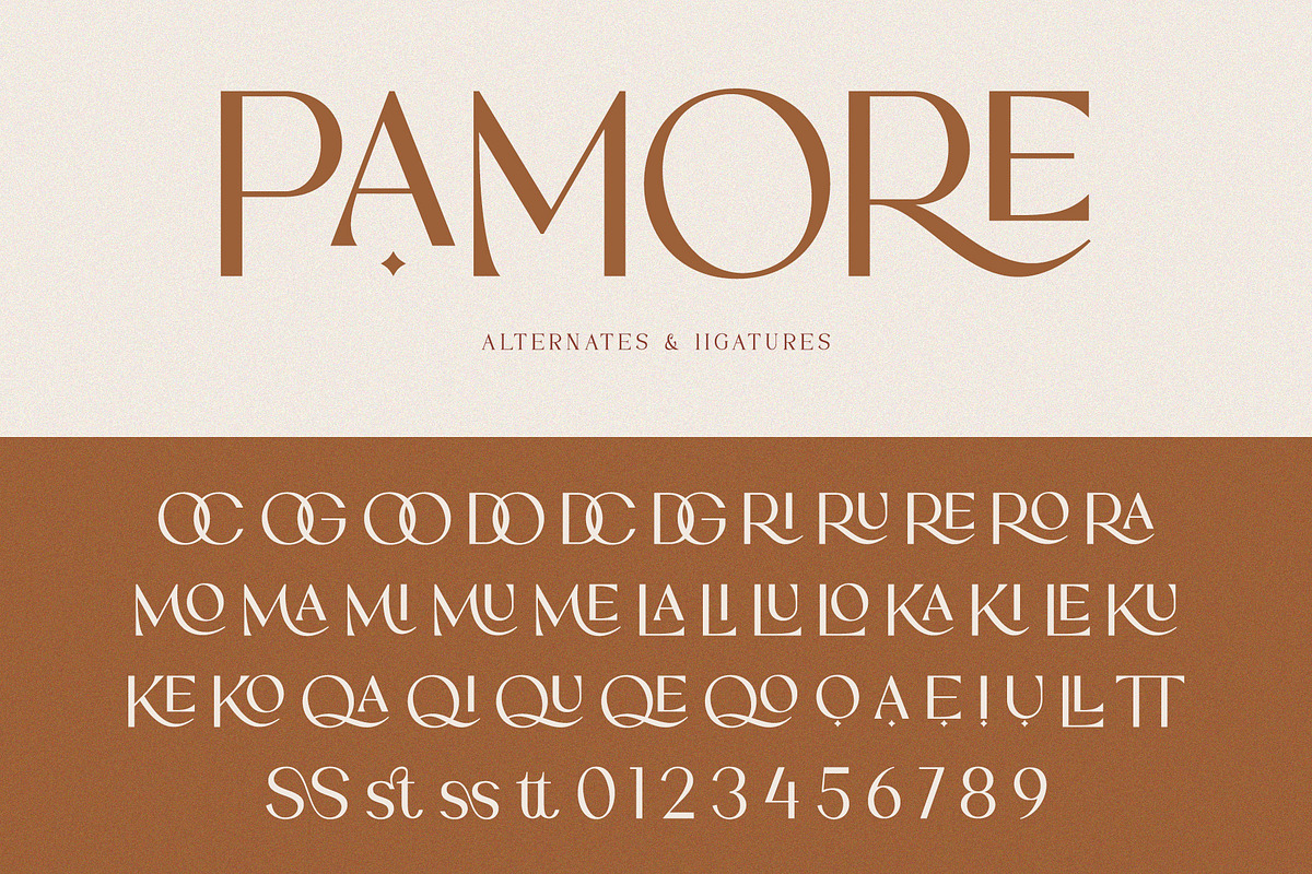 Pamore | Elegant Ligature Sans Serif, a Sans Serif Font by Typoraith Co (Photo 12 of 13)