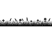 Floral Grass Border Silhouette Bundl, an Illustration by Amazin_art (Thumbnail 20 of 51)