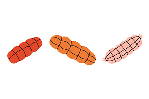 Salami sausage, fat sausages, a Food Illustration by GraphiShop