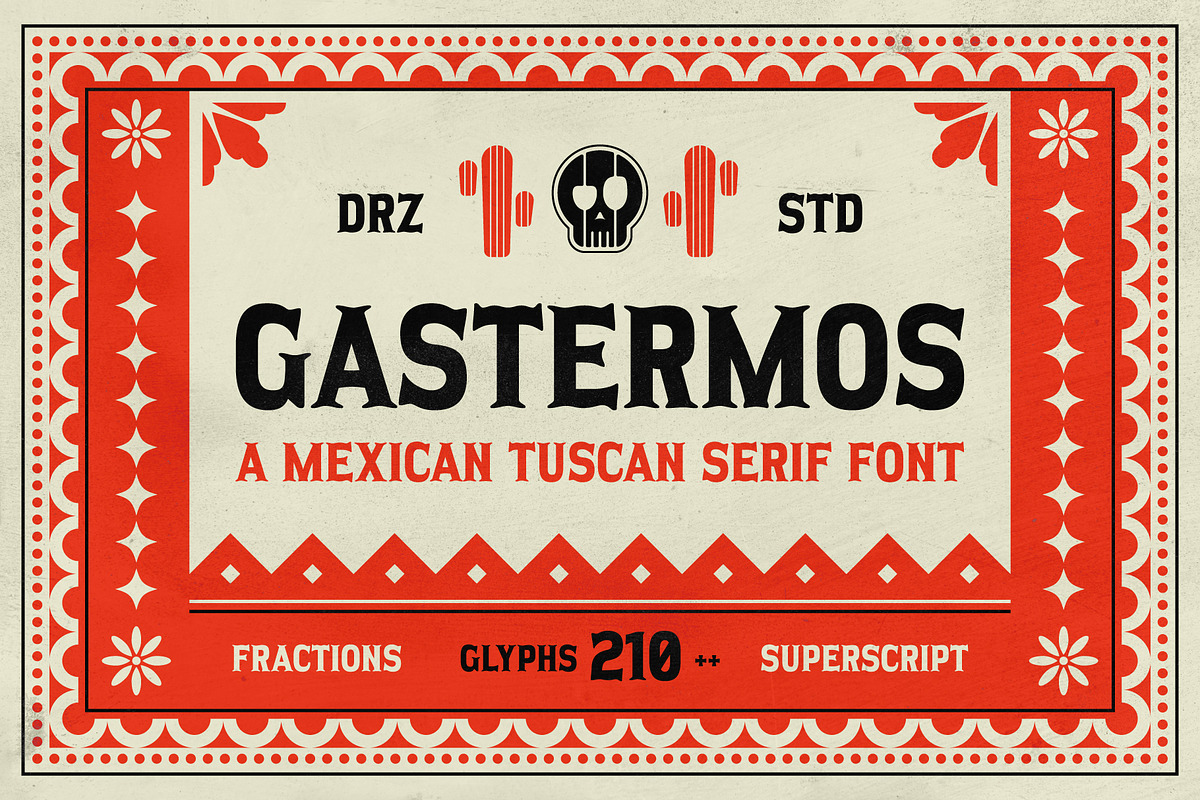 Gastermos – Mexican Tuscan Serif, a Serif Font by Drizy (Photo 1 of 10)